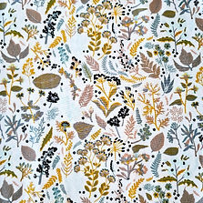Tissu Feuillages Moutarde – Tissu nature pour chaussons et accessoires