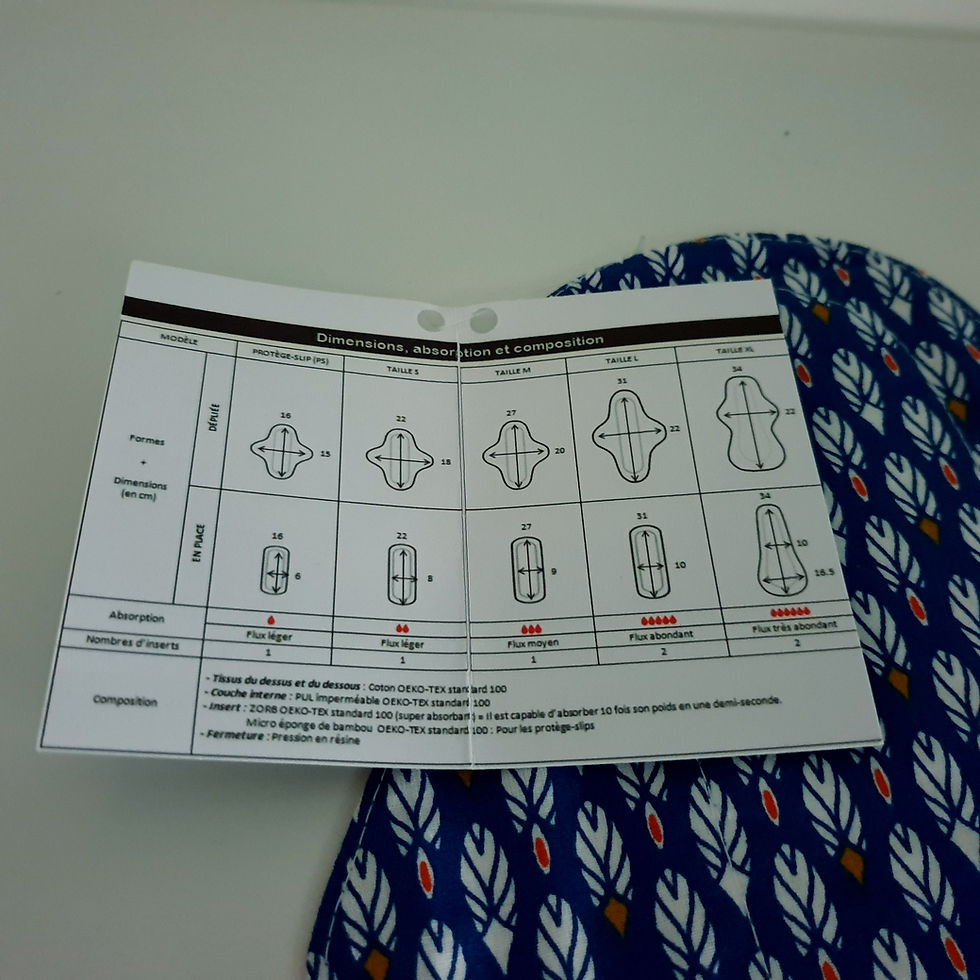 Miniature : SHL bleu – Serviette hygiénique lavable À L’UNITÉ – Taille L
