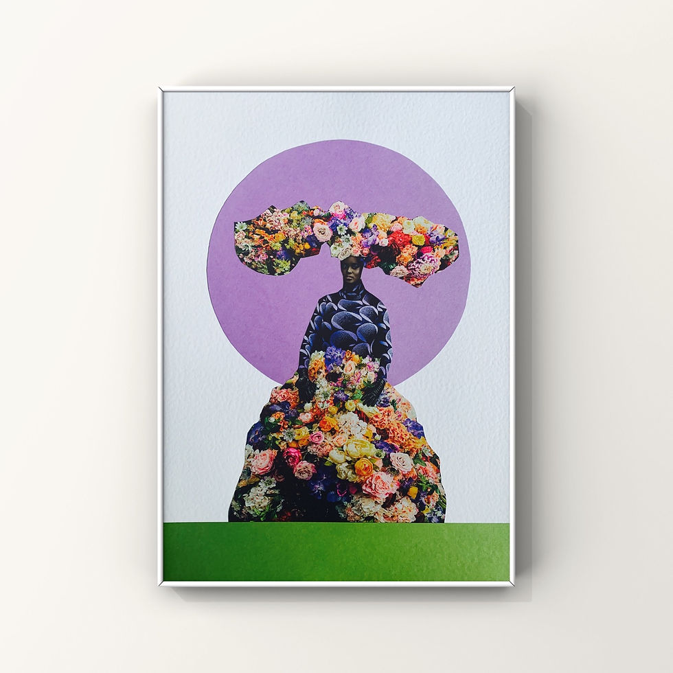 Thumbnail: Bloom III | Original collage print | Contemporary artwork | Handmade | Wall art