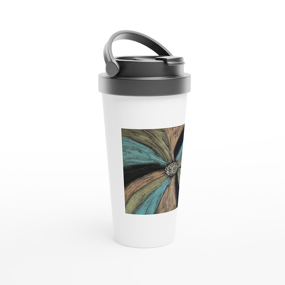 Thumbnail: White 15oz Stainless Steel Travel Mug