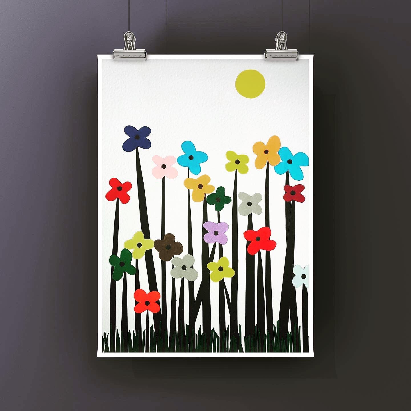 Bloom print | Original collage print | Collage artwork | Home decor | Wall print