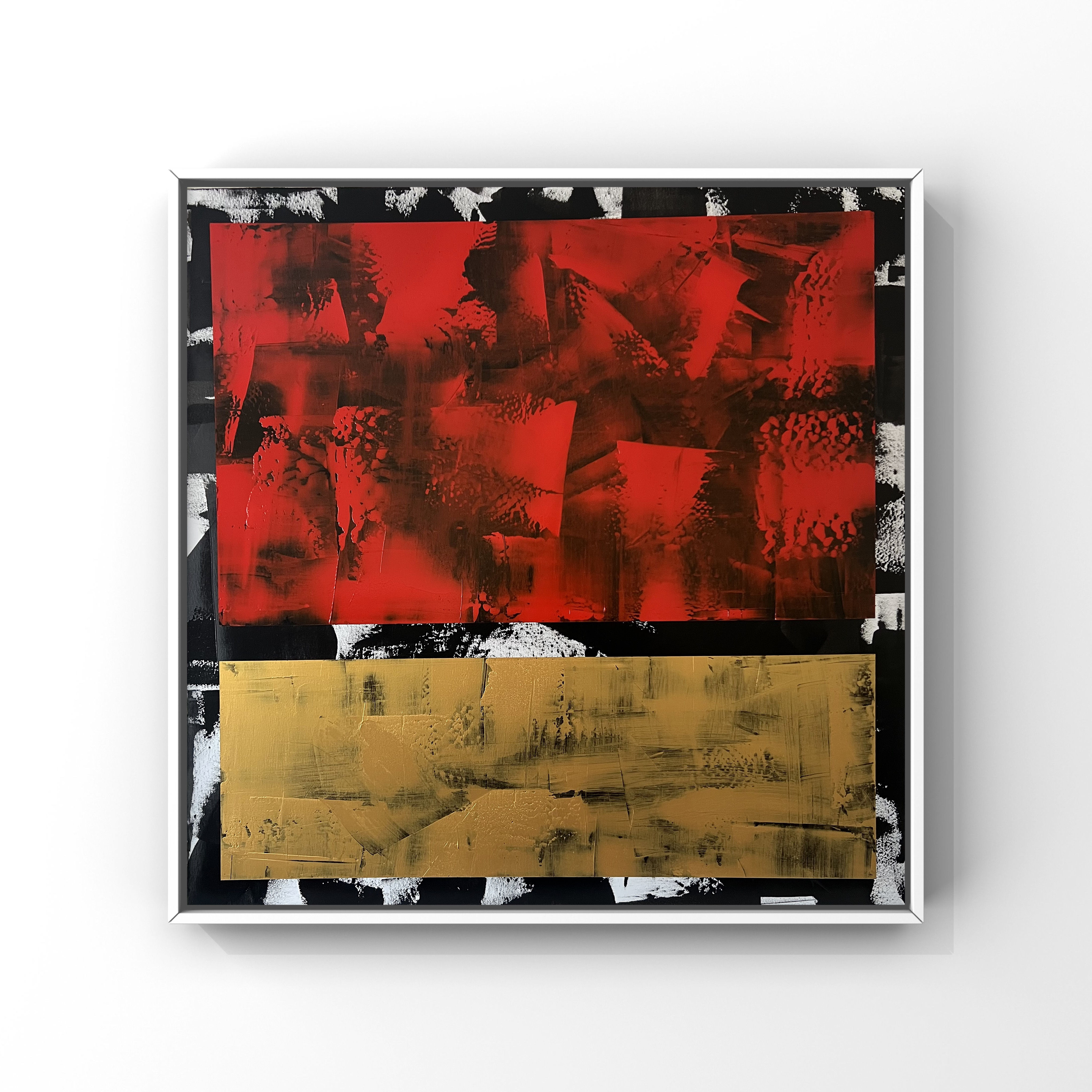 Crimson Over Silence | Textured Abstract| Painting| Art | Interior | Contempora