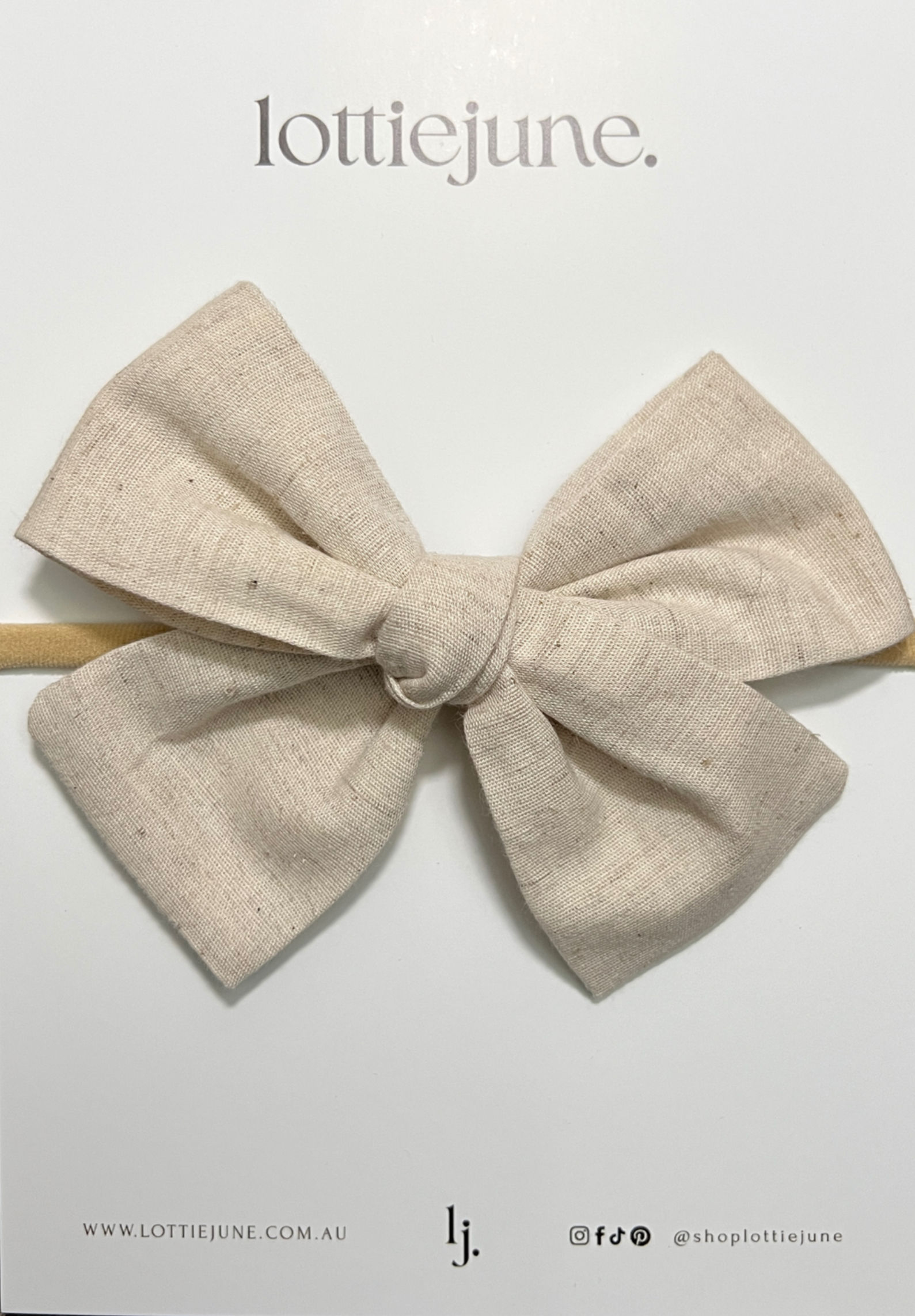 Olivia Bow / Neutral Linen