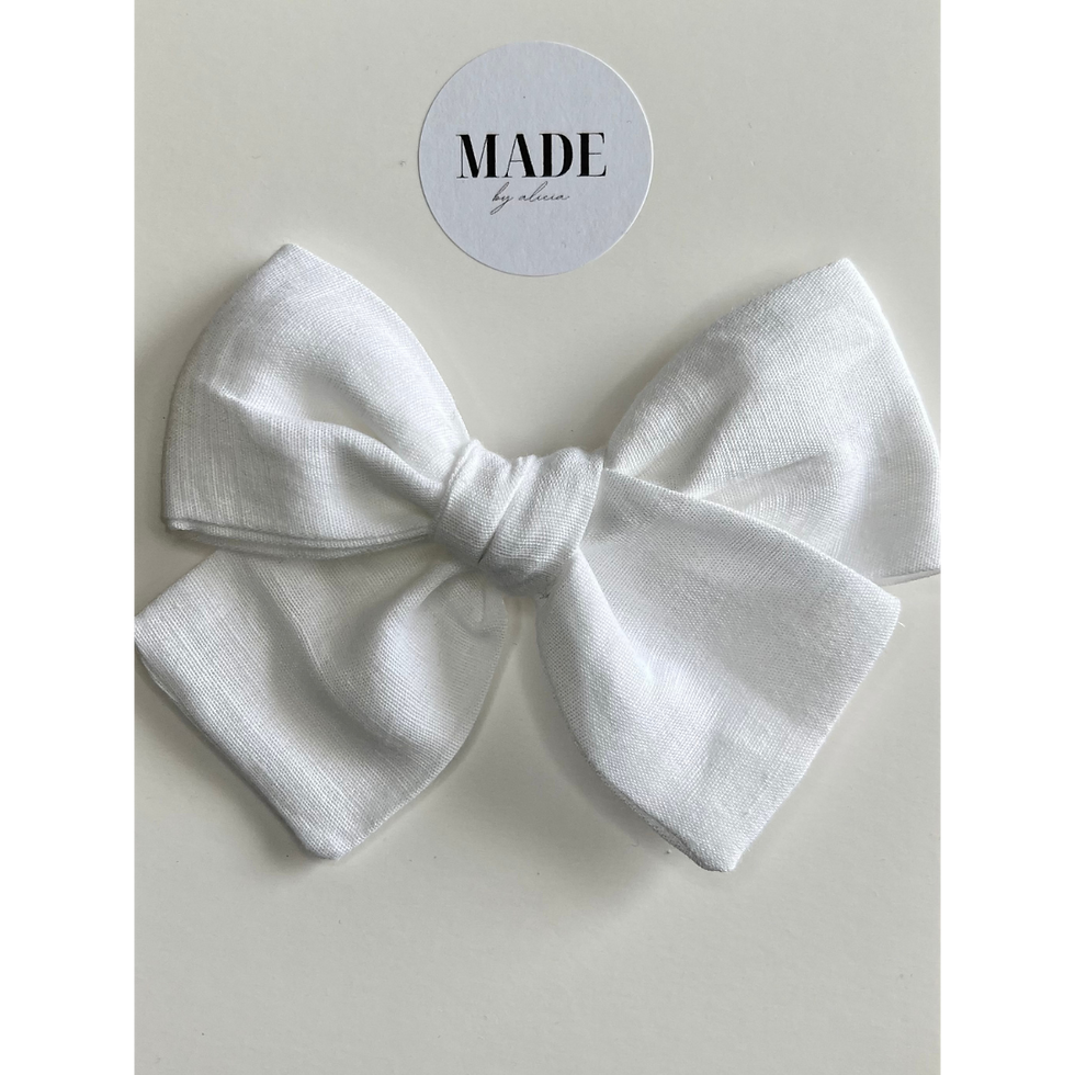 Olivia Bow / White Linen