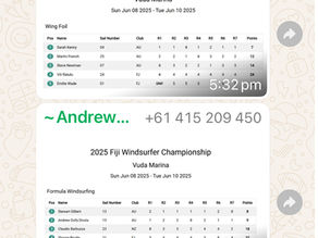 2025 Fiji Windsurfing Championships Results