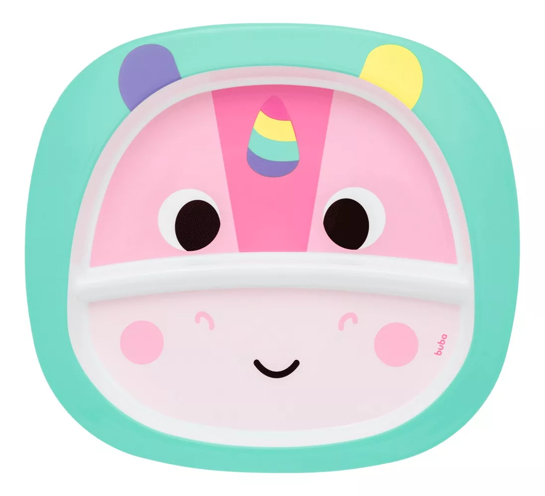 Pratinho Infantil Com Divisória Bubazoo Bichinhos