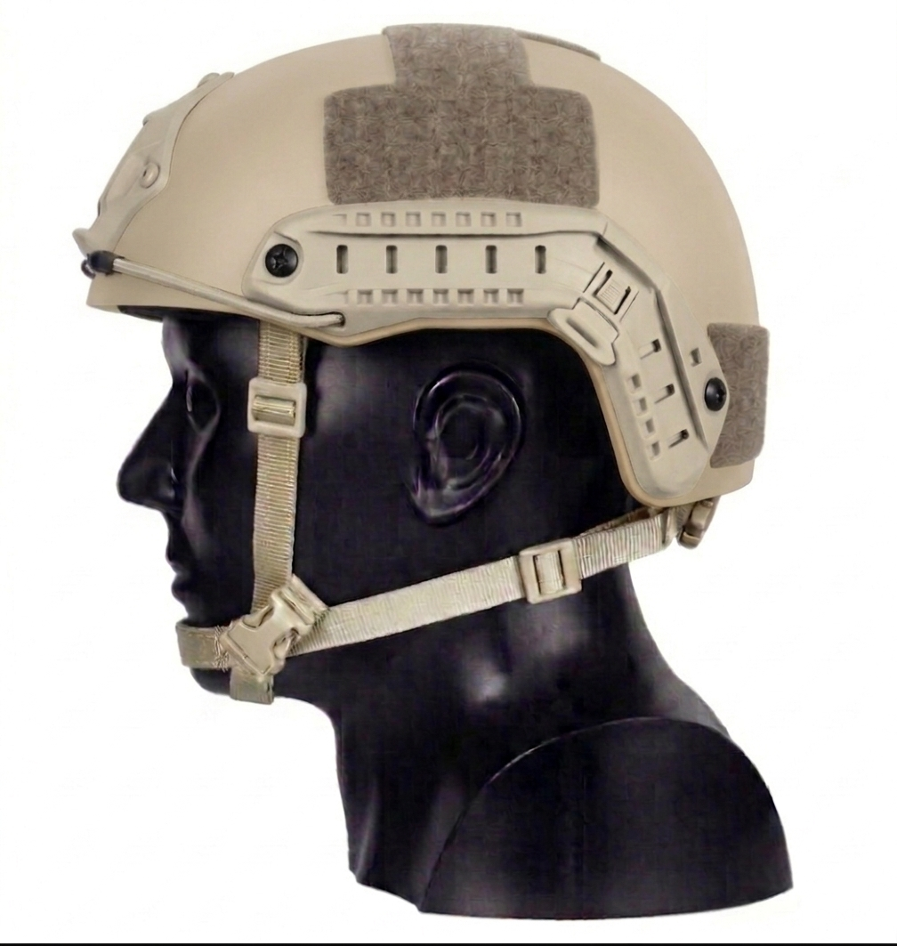 Desert Tan NIJ IIIA Bulletproof + V50 Fragproof High Cut Ballistic Helmet