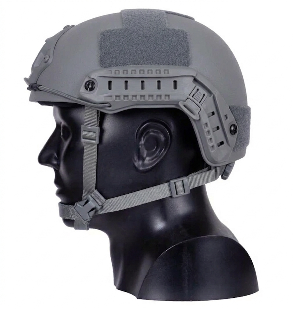 Grey NIJ IIIA Bulletproof + V50 Fragproof High Cut Ballistic Helmet