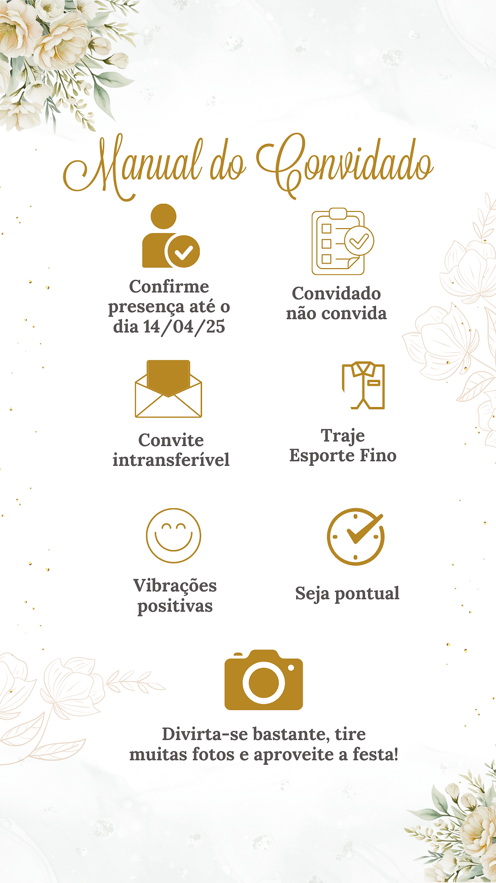 Miniatura: Convite Interativo - Branco e Dourado 2