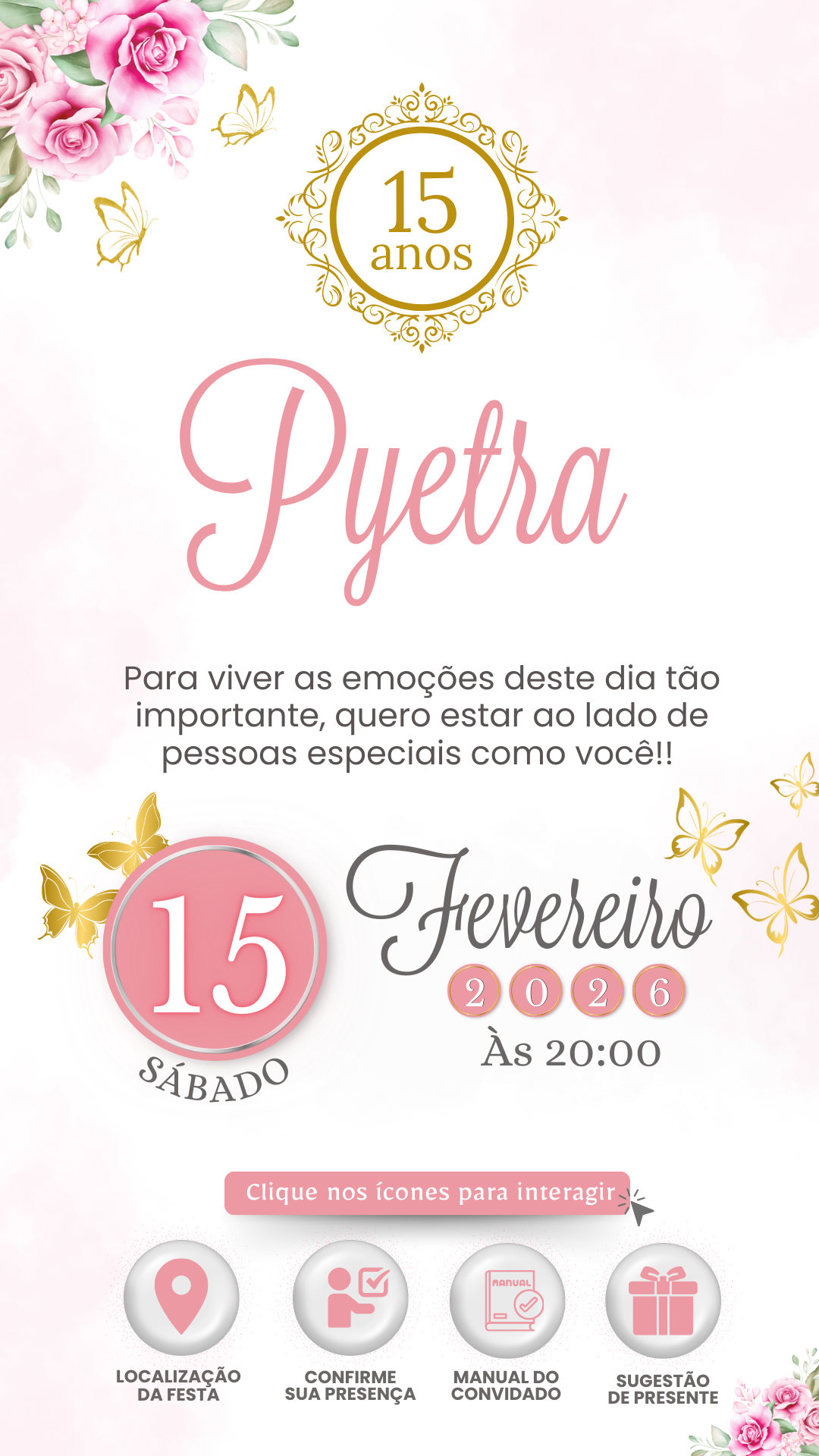 Convite Interativo - Jardim Encantado Rosa 9