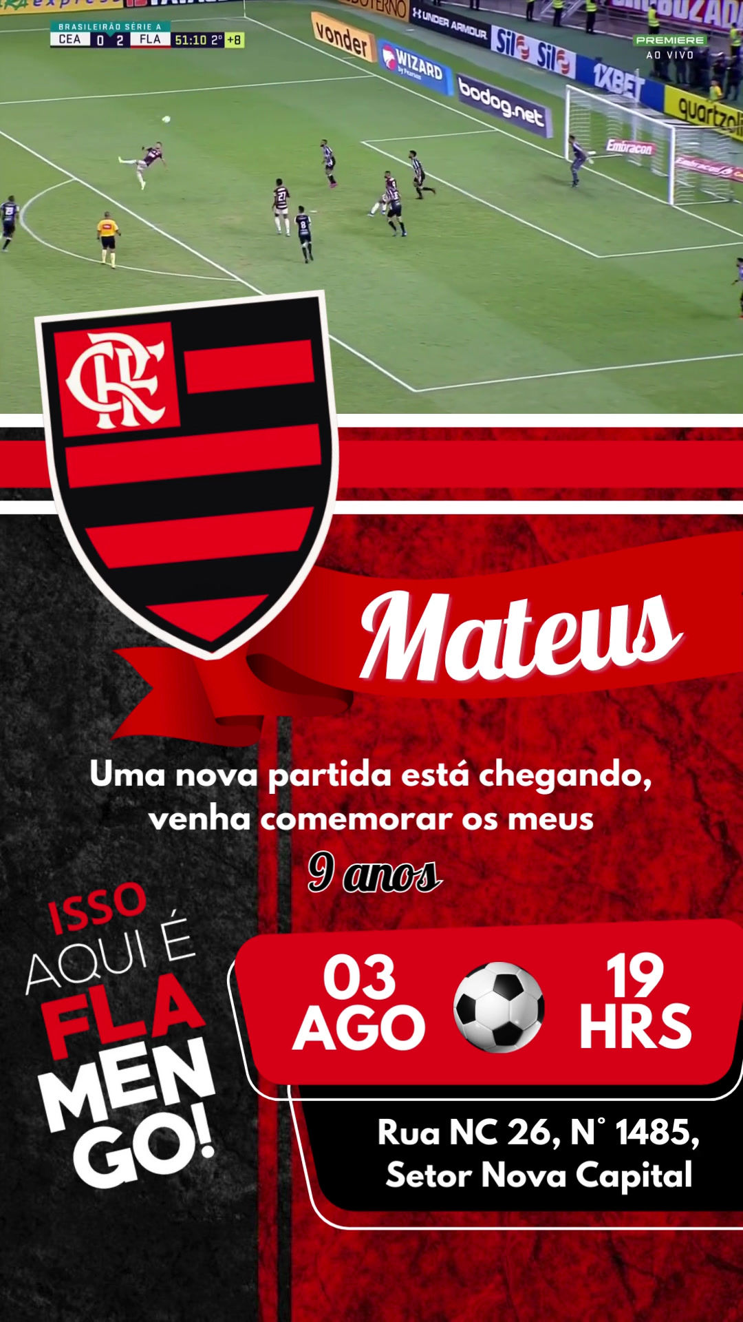 Convite Com Vídeo - Flamengo