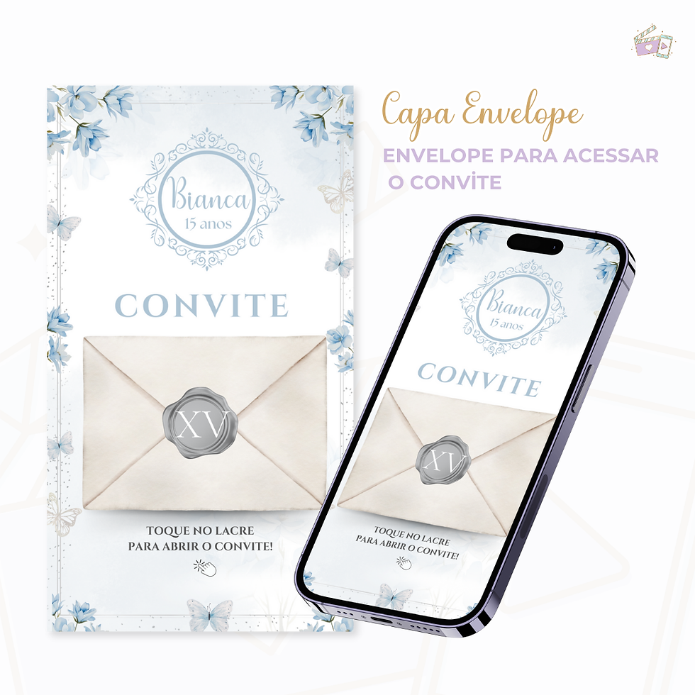 Miniatura: Convite Infinity - Azul Claro 4