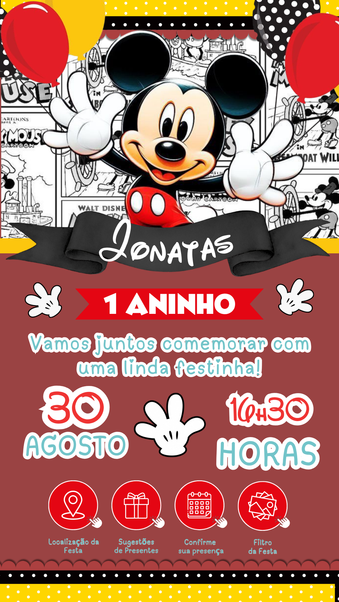 Convite Interativo - Mickey