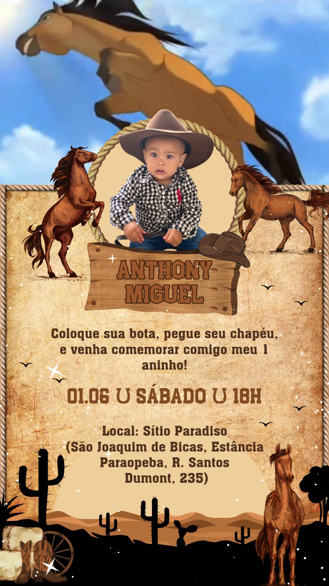 Convite Com Vídeo - Haras Cavalo Spirit