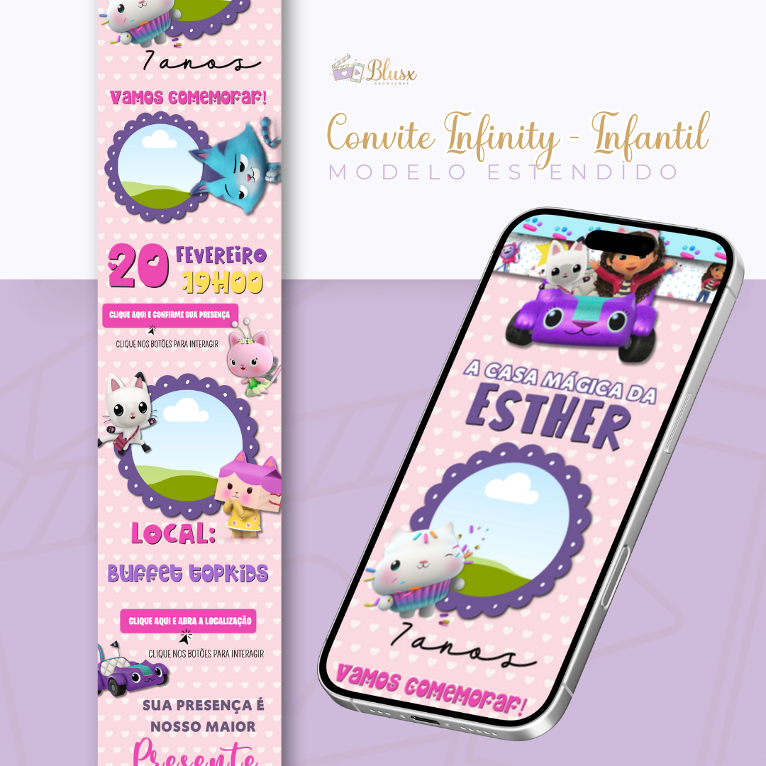 Convite Infinity - A Casa Magica da Gabby