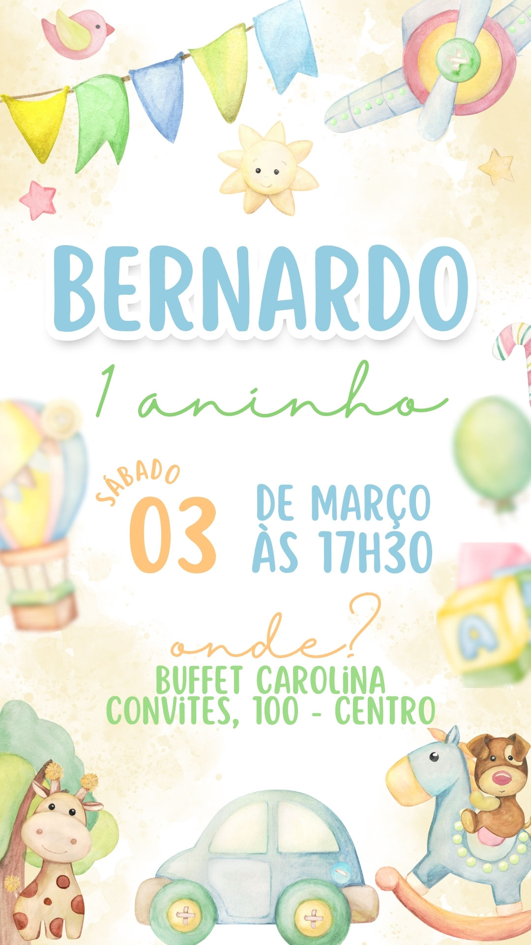 Convite Simples - Brinquedos