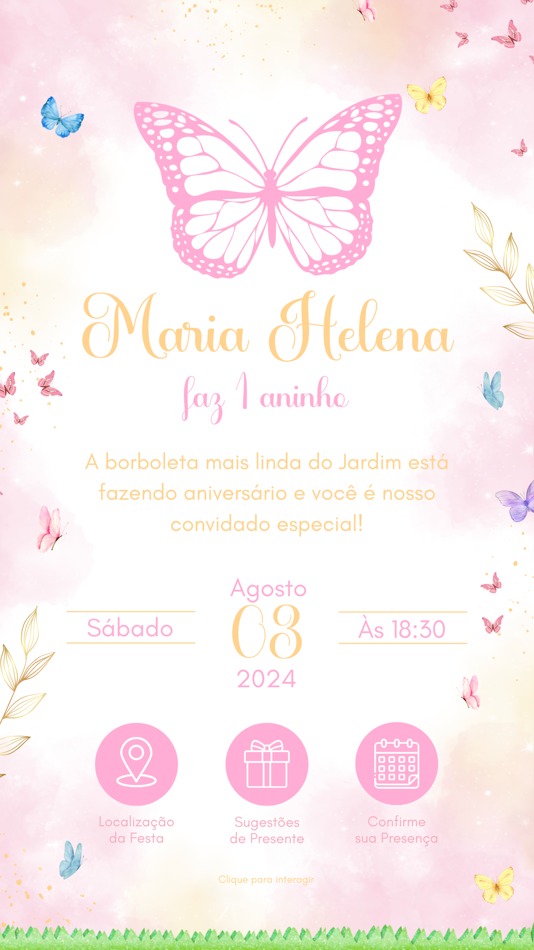 Convite Interativo - Jardim Encatado Borboletas
