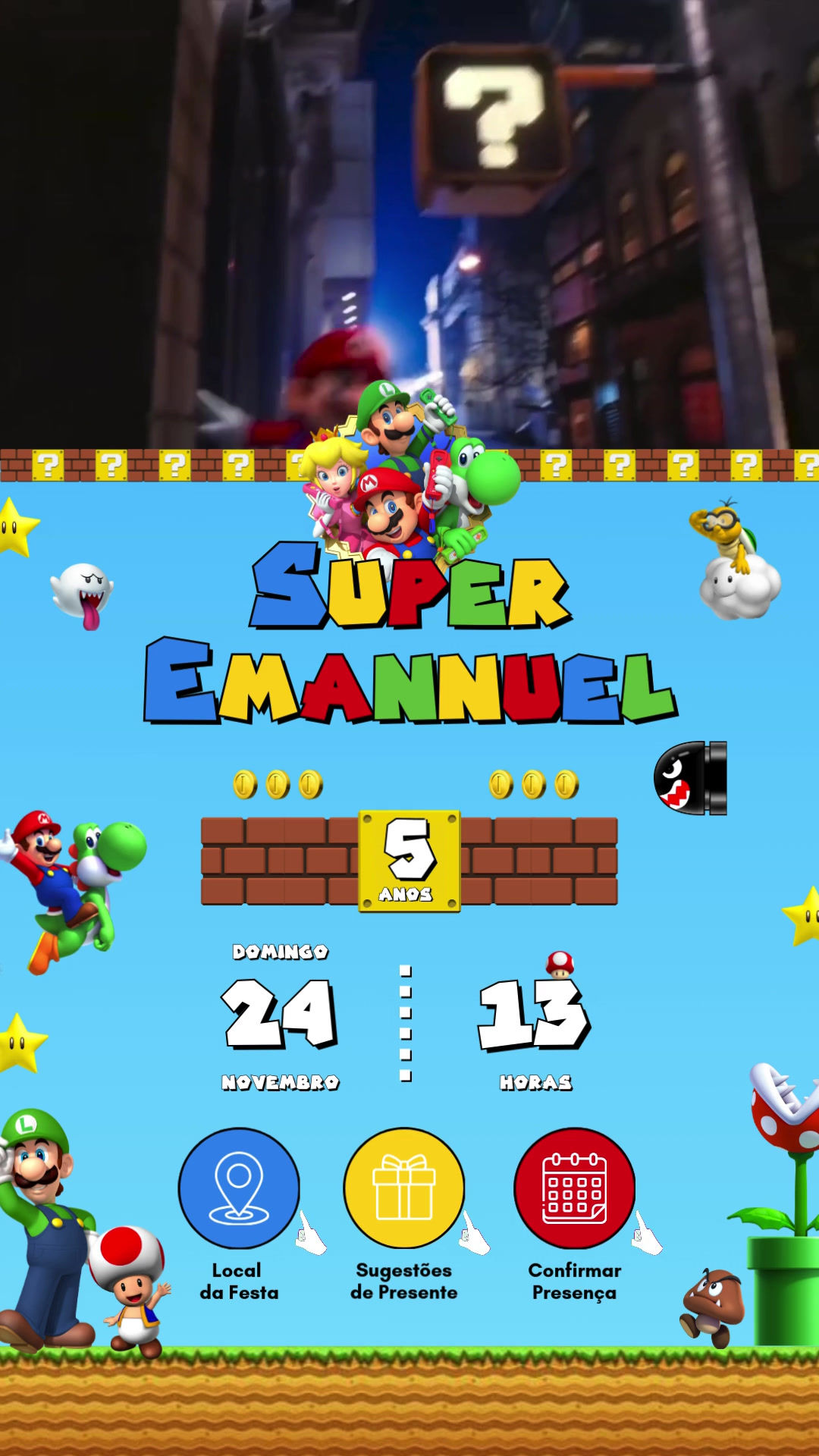 Convite Tecnológico - Mario Bross