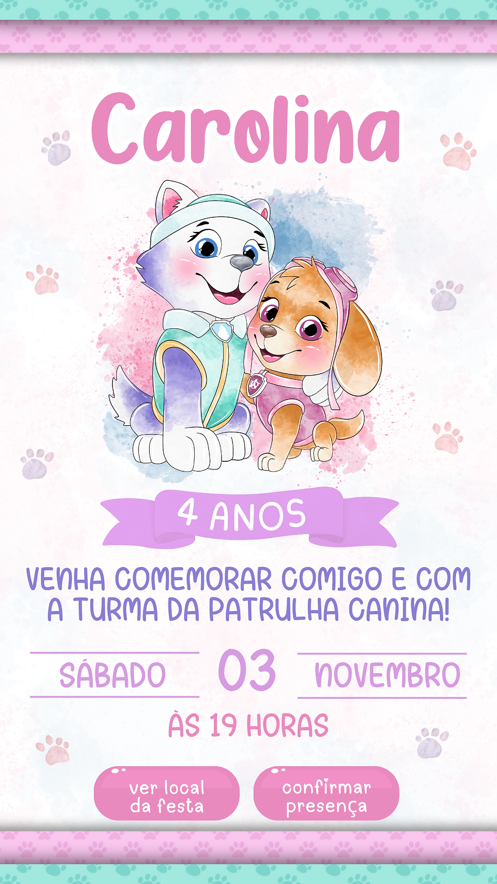 Convite Interativo - Sky e Everest