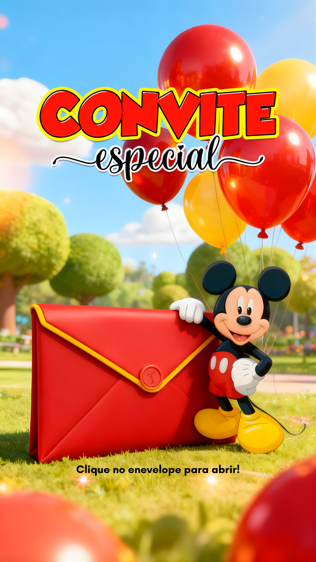 Convite Cinemágico Interativo - Mickey Mouse