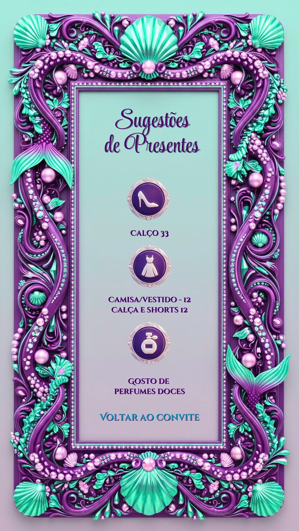 Miniatura: Convite Cinemágico Interativo - Ariel (Pequena Sereia)
