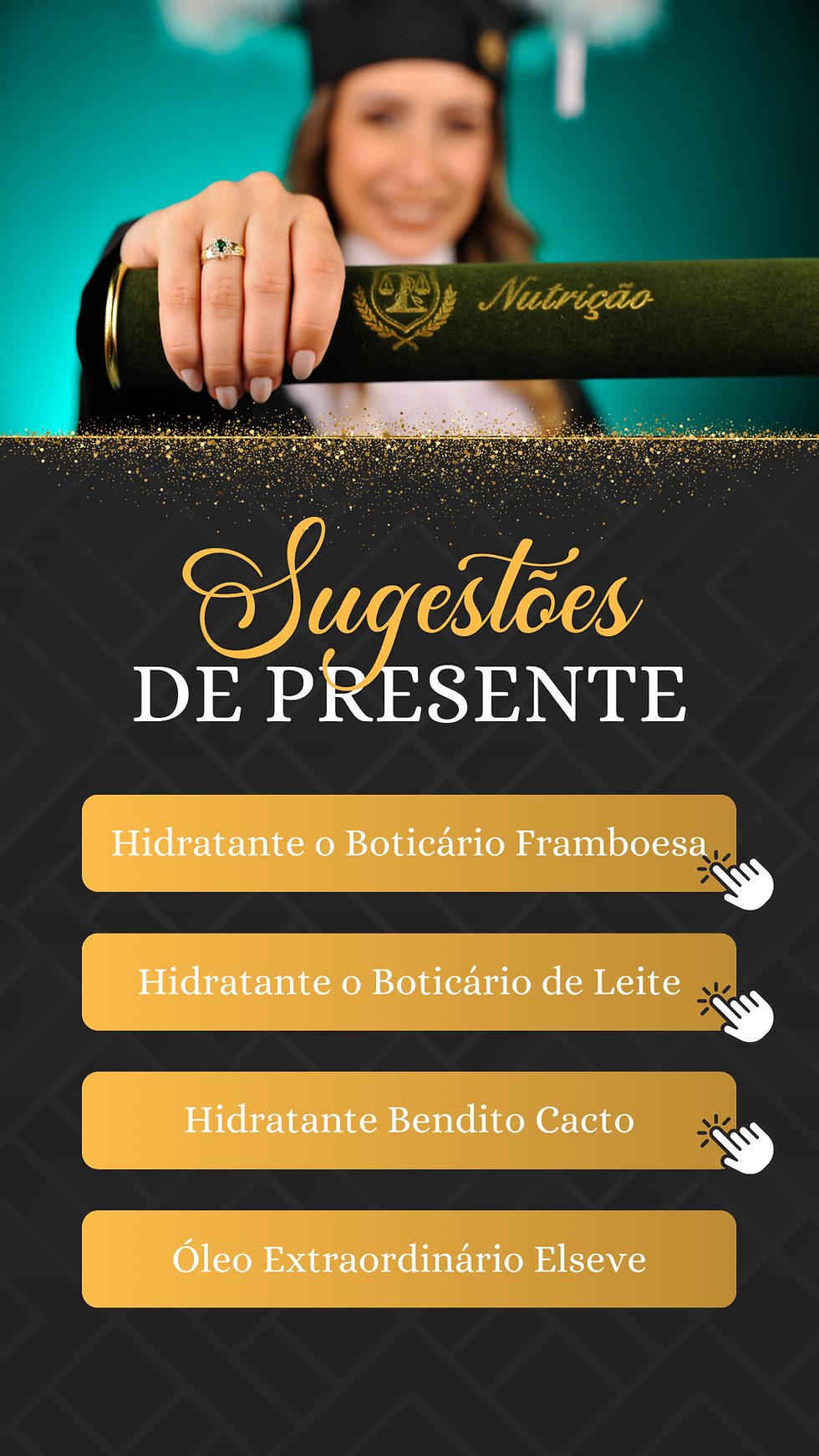 Miniatura: Convite Tecnológico - Formatura Preto e Dourado