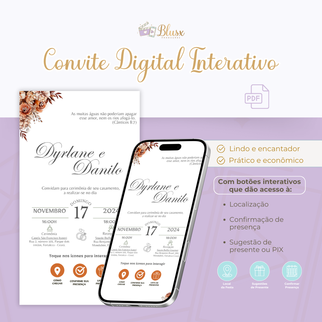 Convite Interativo - Casamento - Terracota 15