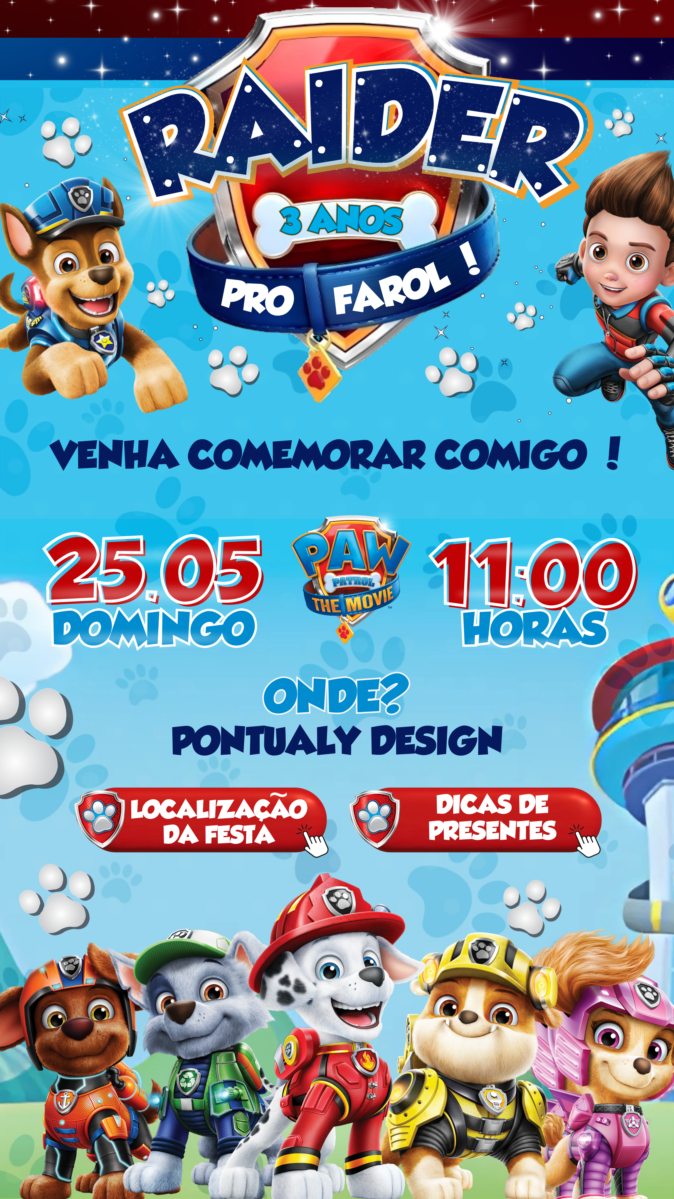 Convite Interativo - Patrulha Canina