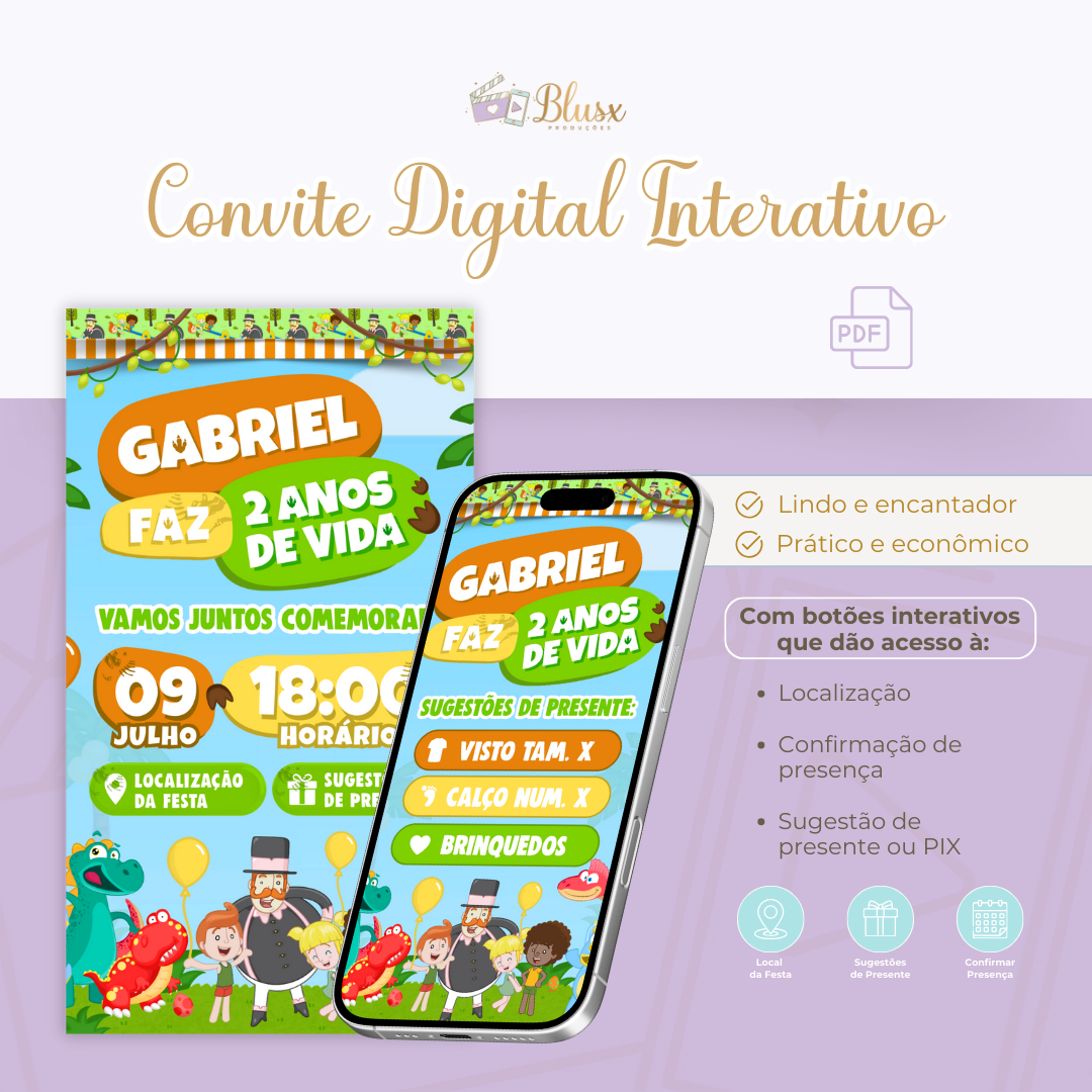 Convite Interativo - Mundo Bita