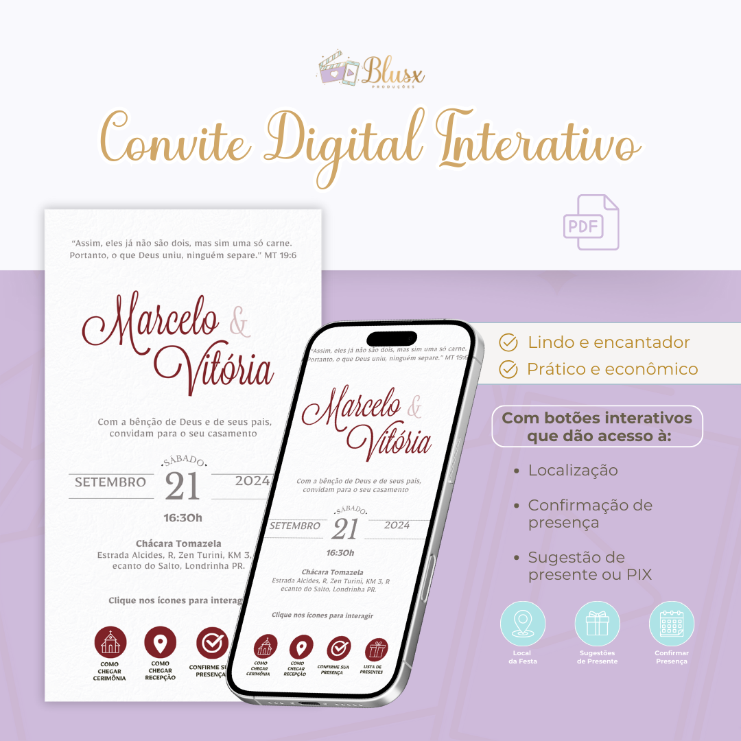 Convite Interativo - Casamento - Marsala 15
