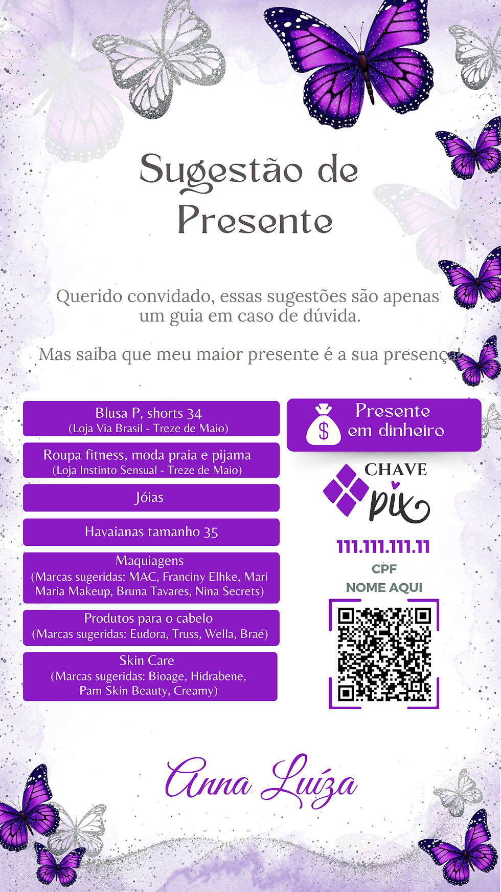 Miniatura: Convite Interativo - Borboleta Roxo 3