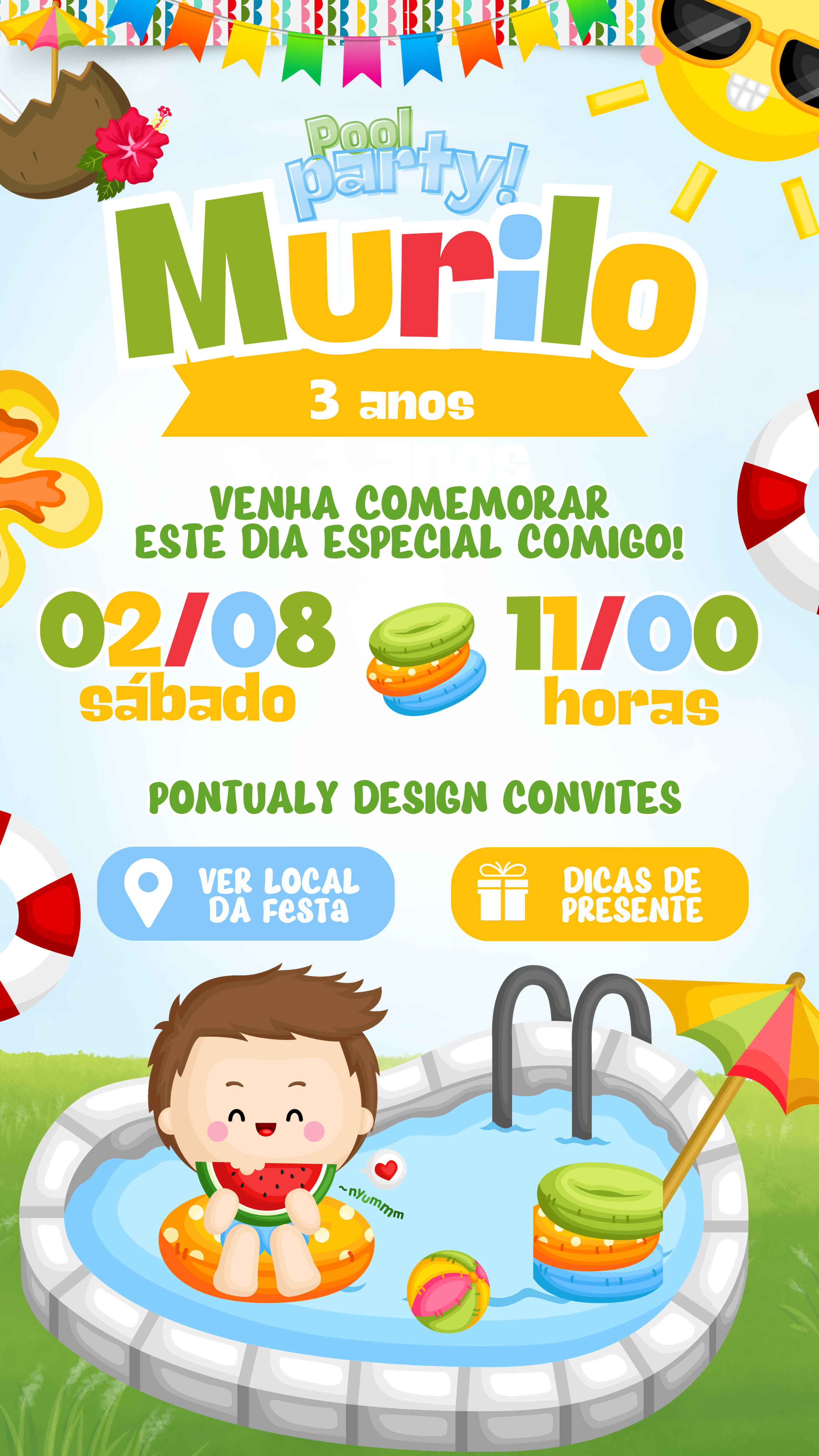 Convite Interativo - Pool Party