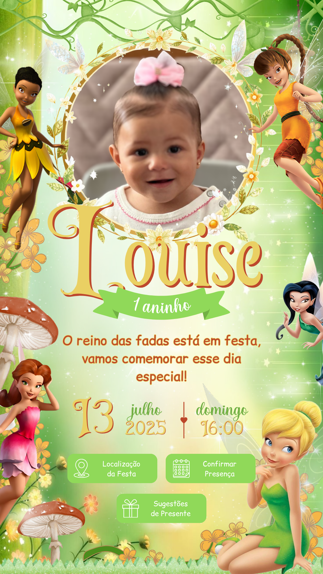 Convite Interativo - Tinker Bell