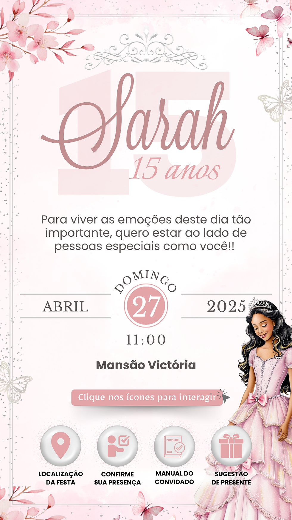 Convite Interativo - Rosa