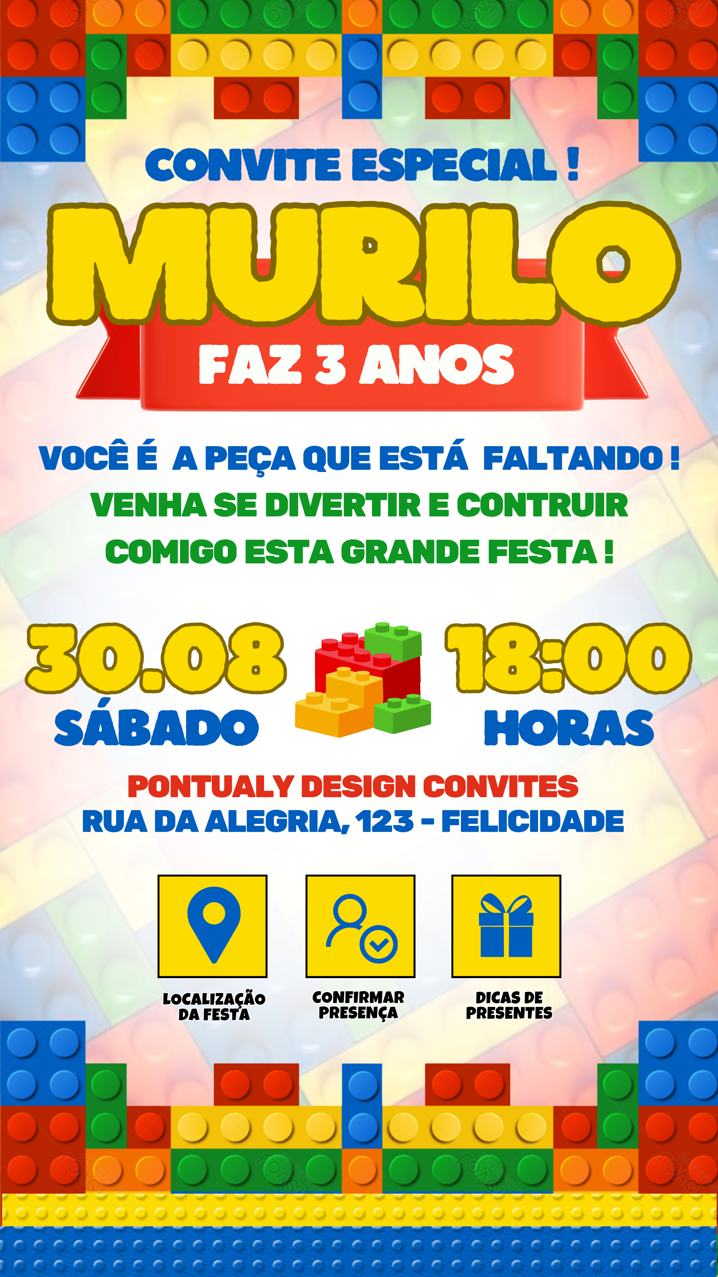 Convite Interativo - Lego