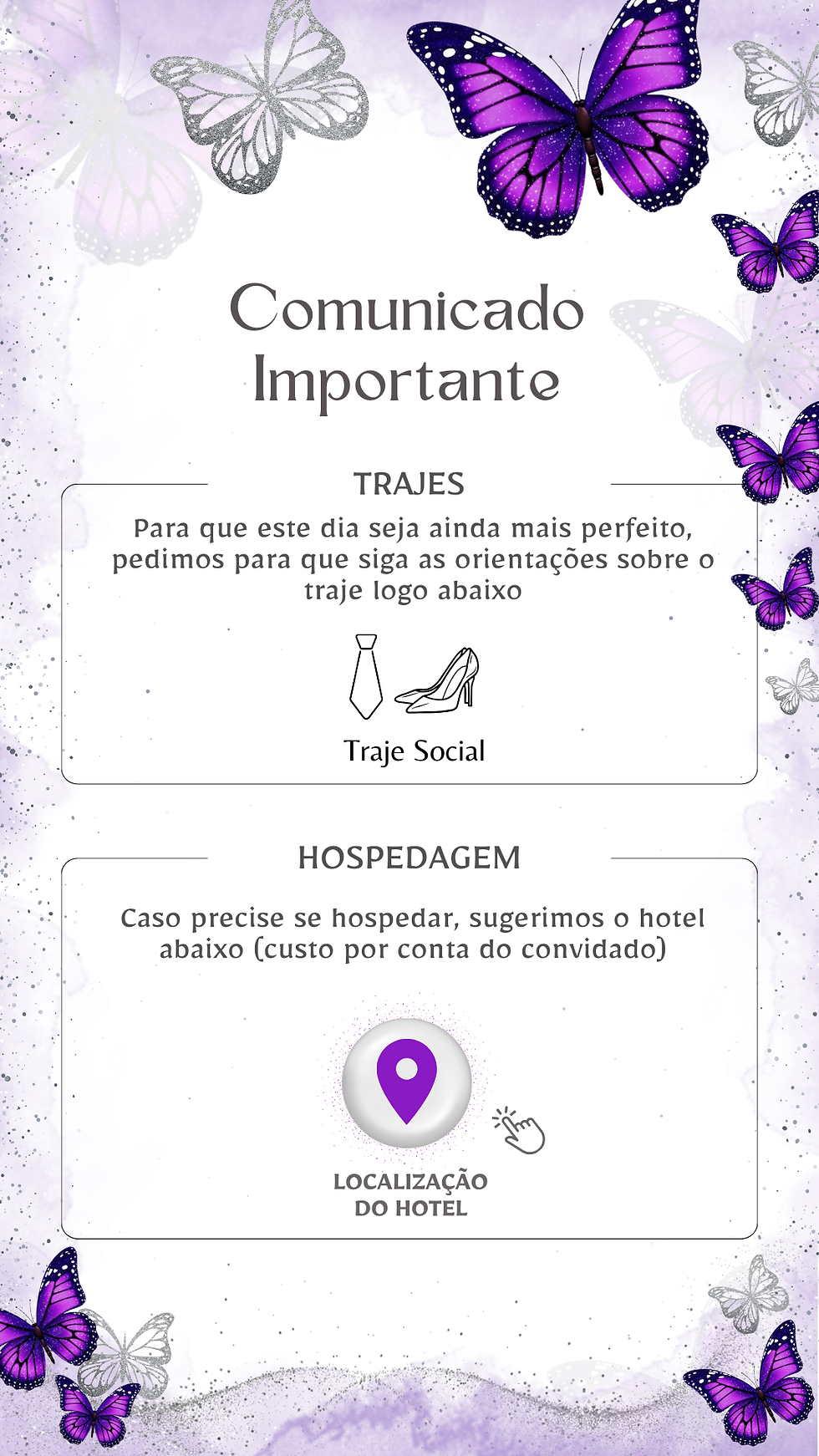 Miniatura: Convite Interativo - Borboleta Roxo 7