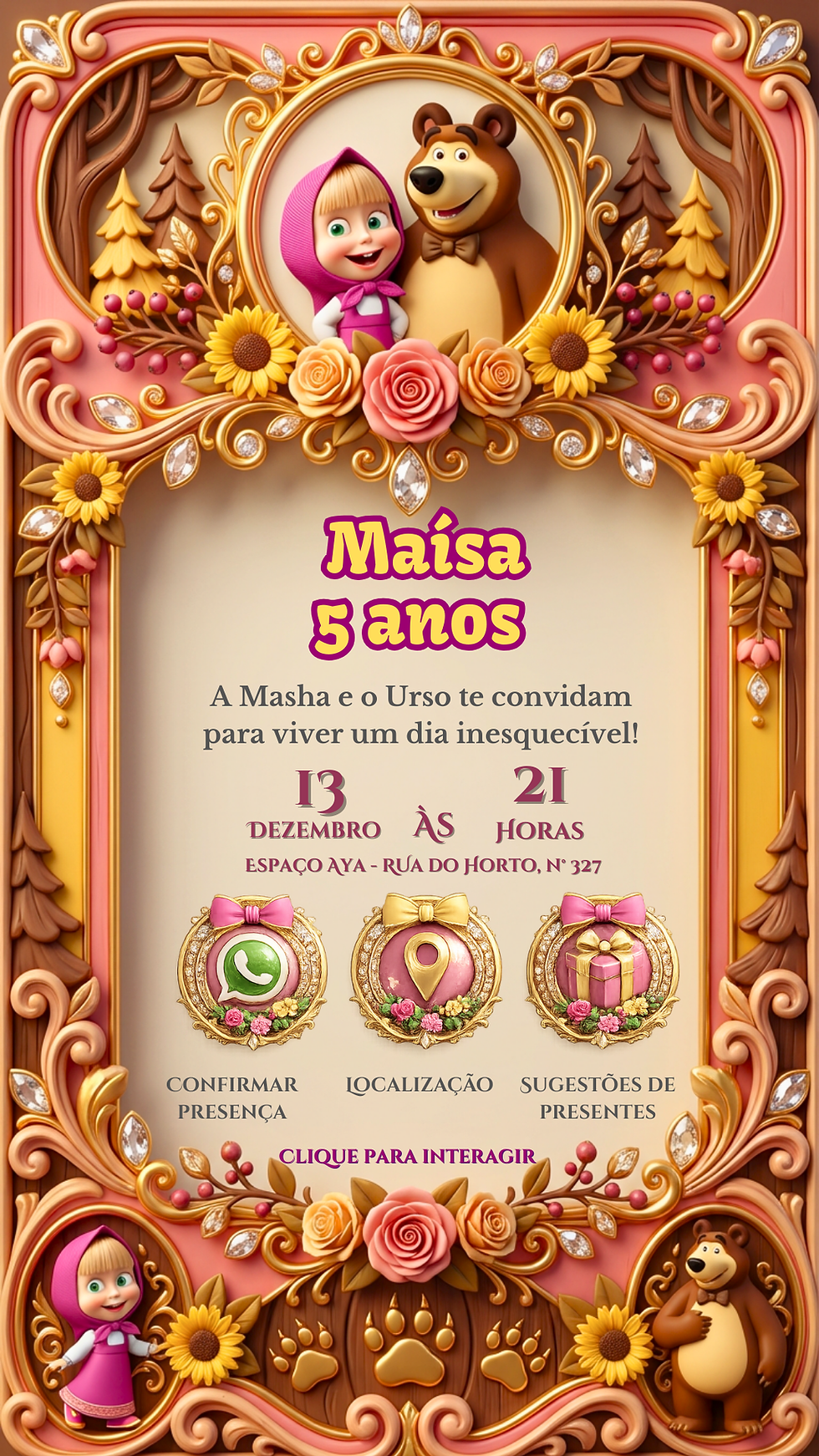 Miniatura: Convite Cinemágico Interativo - Masha e o Urso