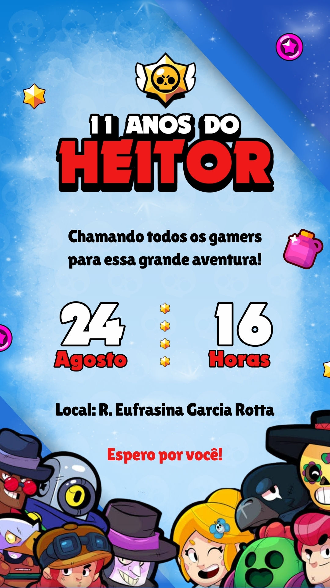 Convite Simples - Bralw Stars