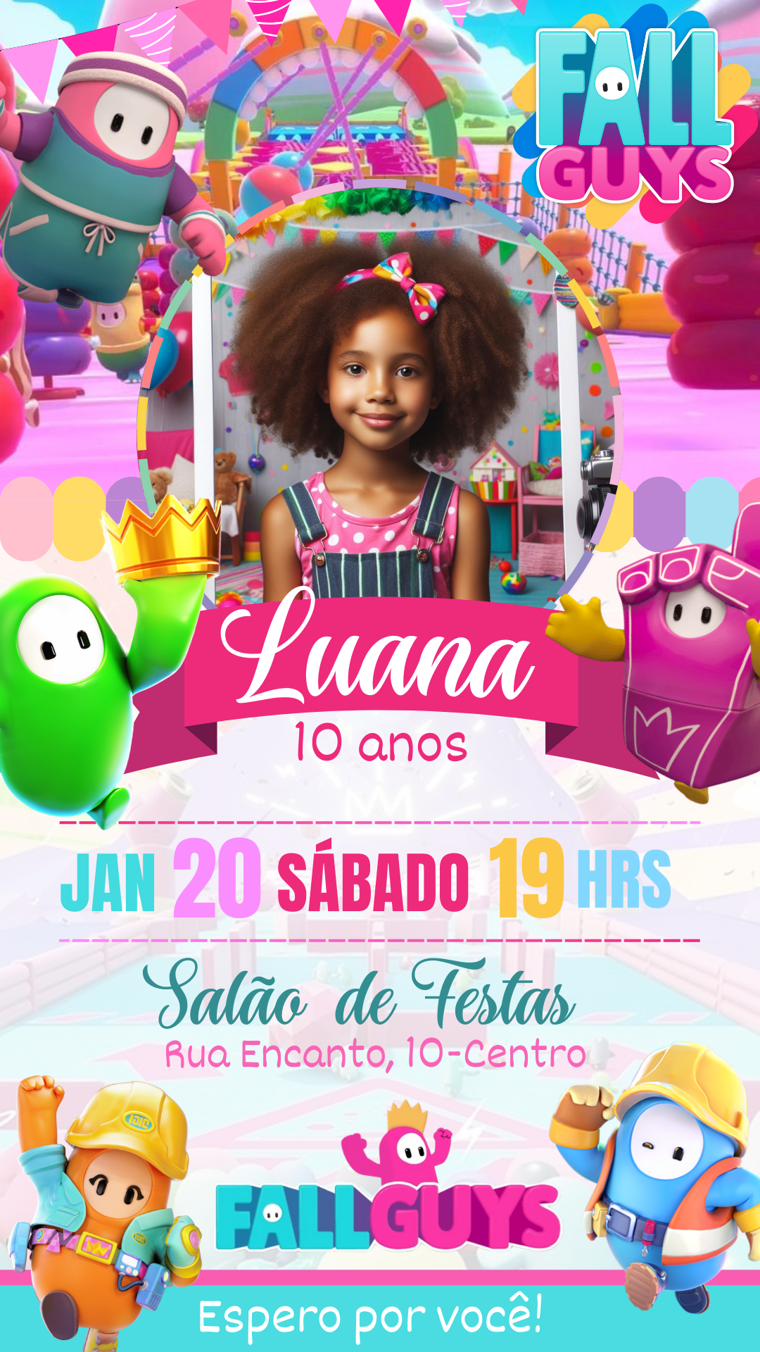 Convite Simples - Fall Guyes