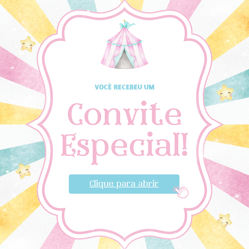 Miniatura: Convite Tecnológico - Circo Rosa Aquarela