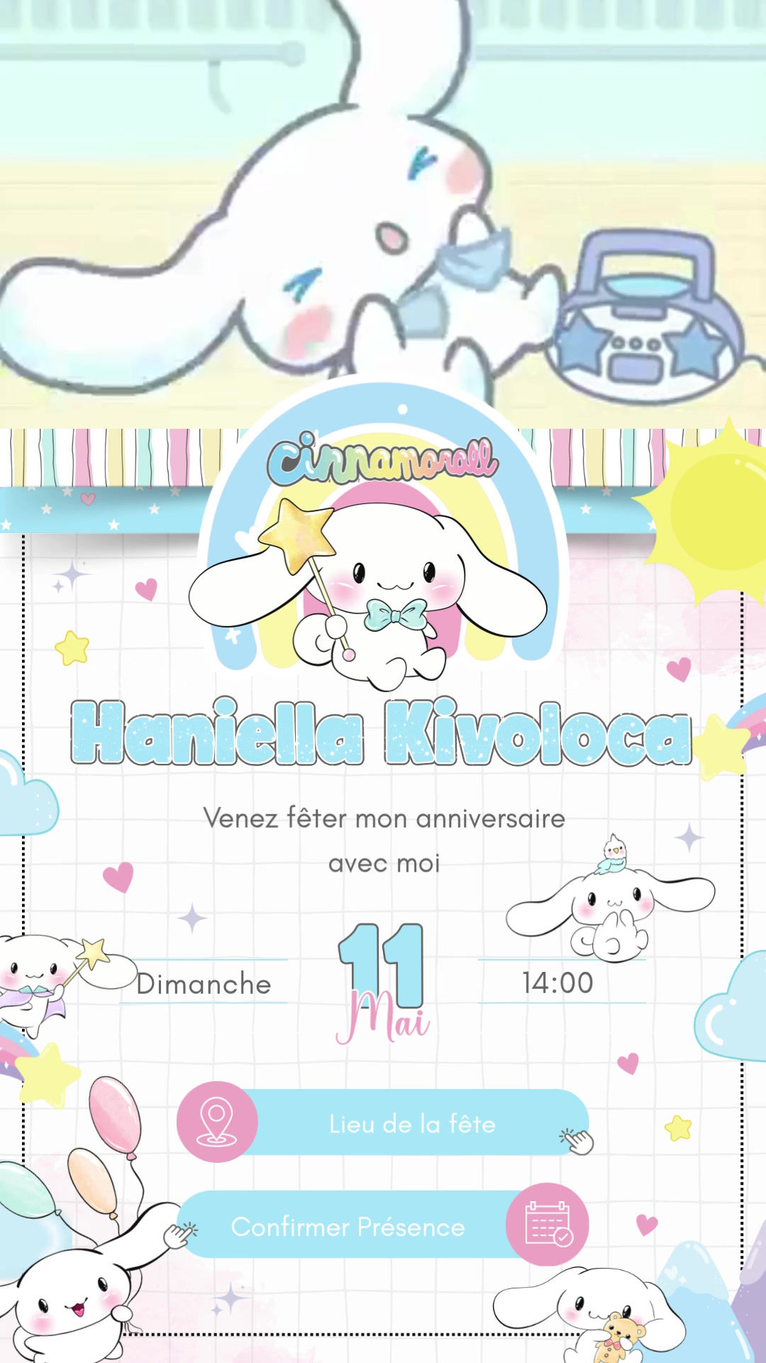 Convite Tecnológico - Cinnamoroll