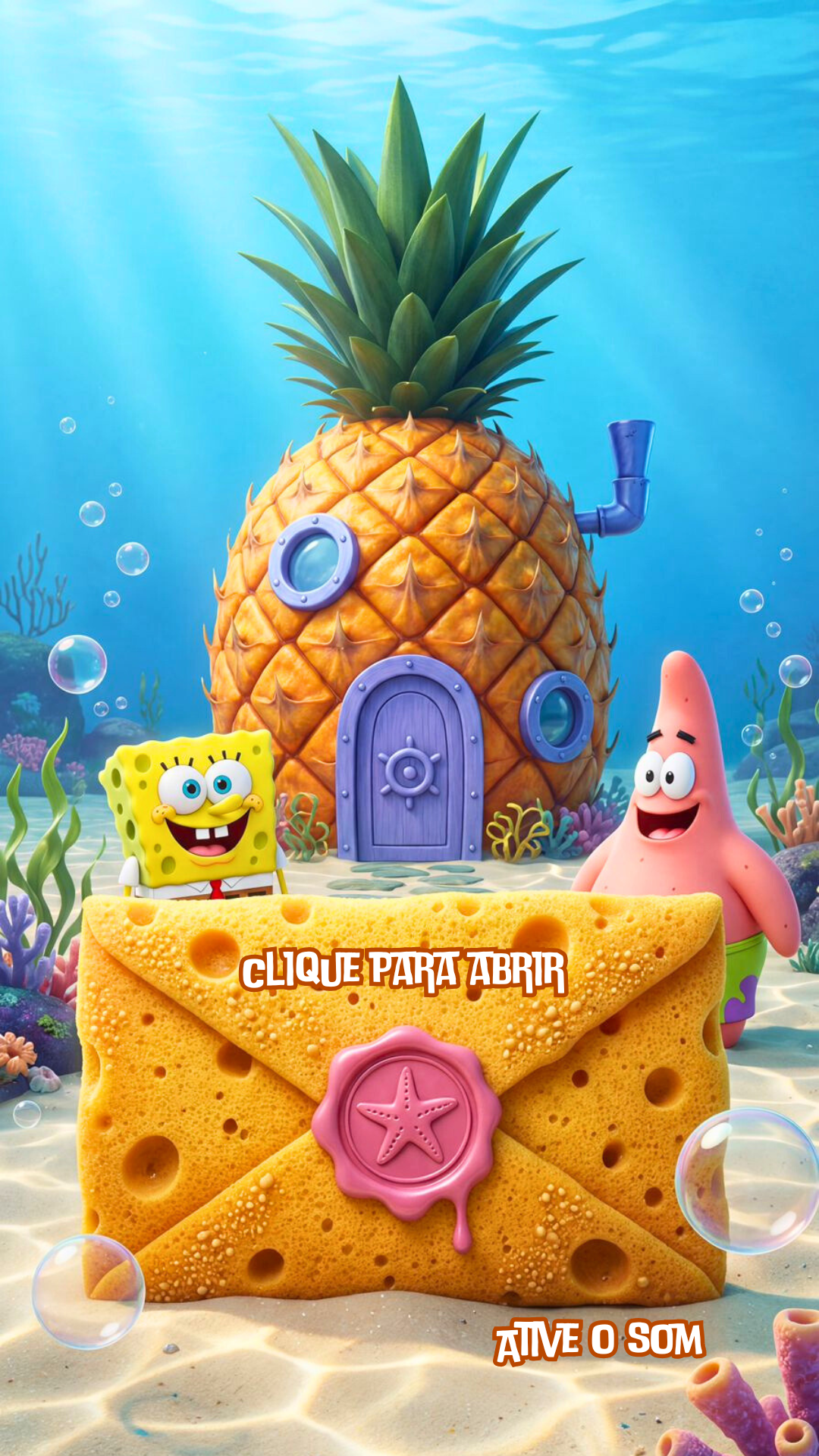Convite Cinemágico Interativo - Bob Esponja