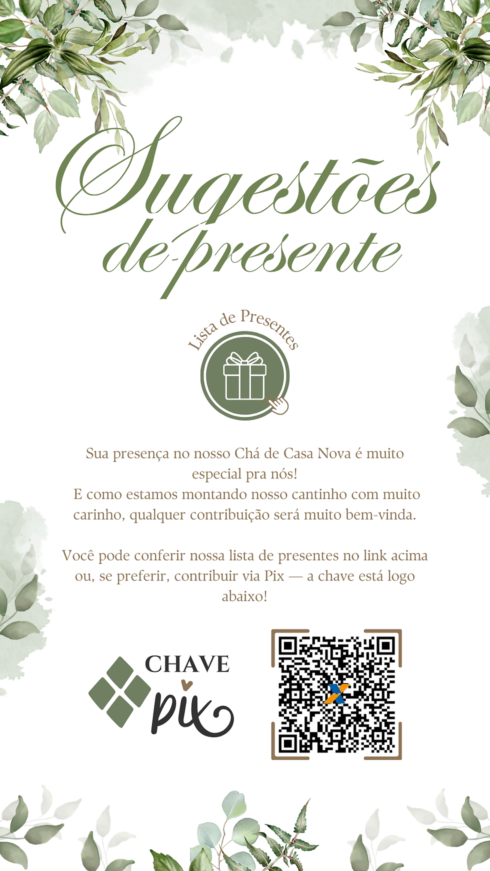 Miniatura: Convite Interativo - Chá de Cozinha Casa Nova Verde, Branco e Marrom