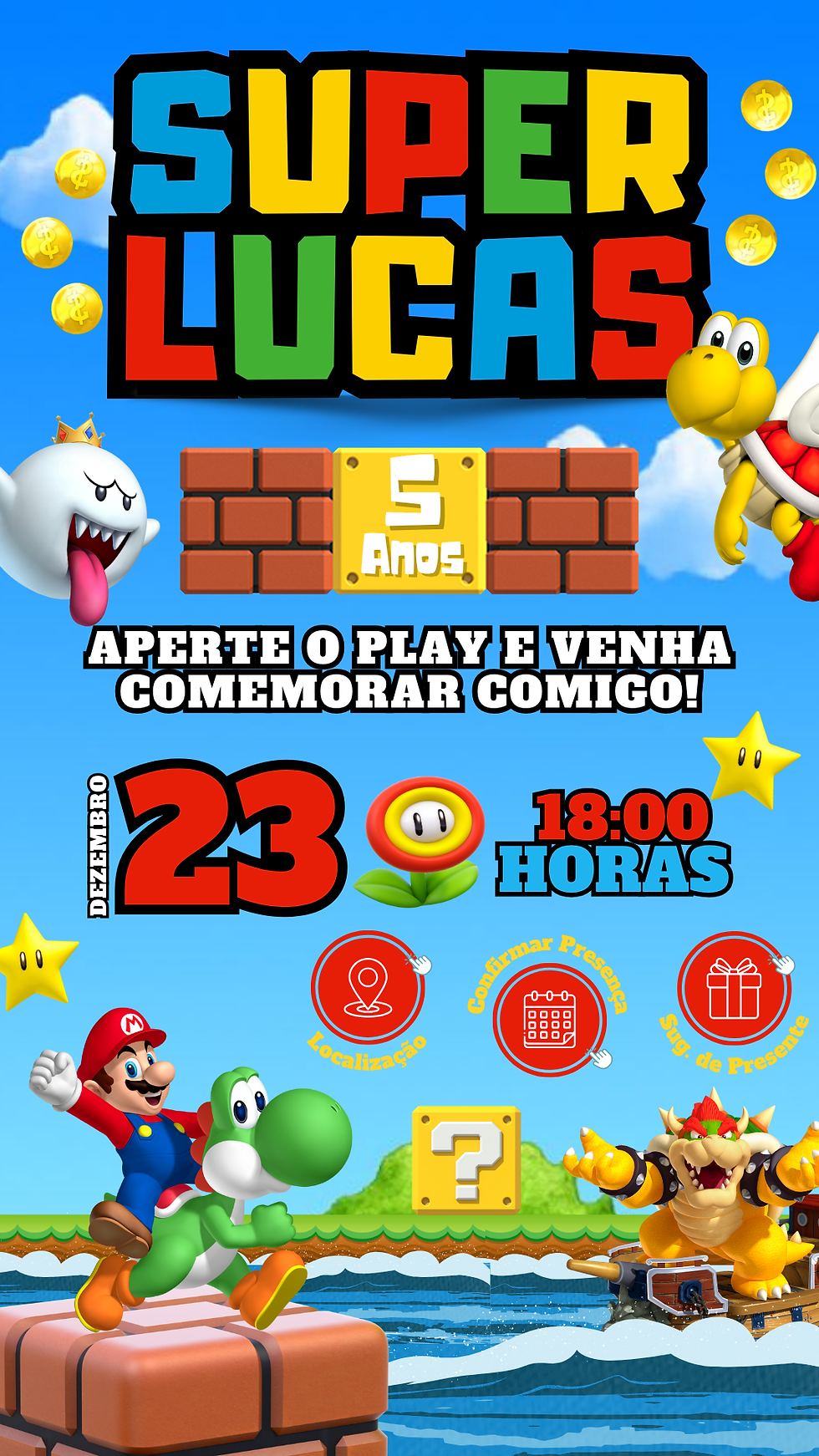 Convite Interativo - Super Mário