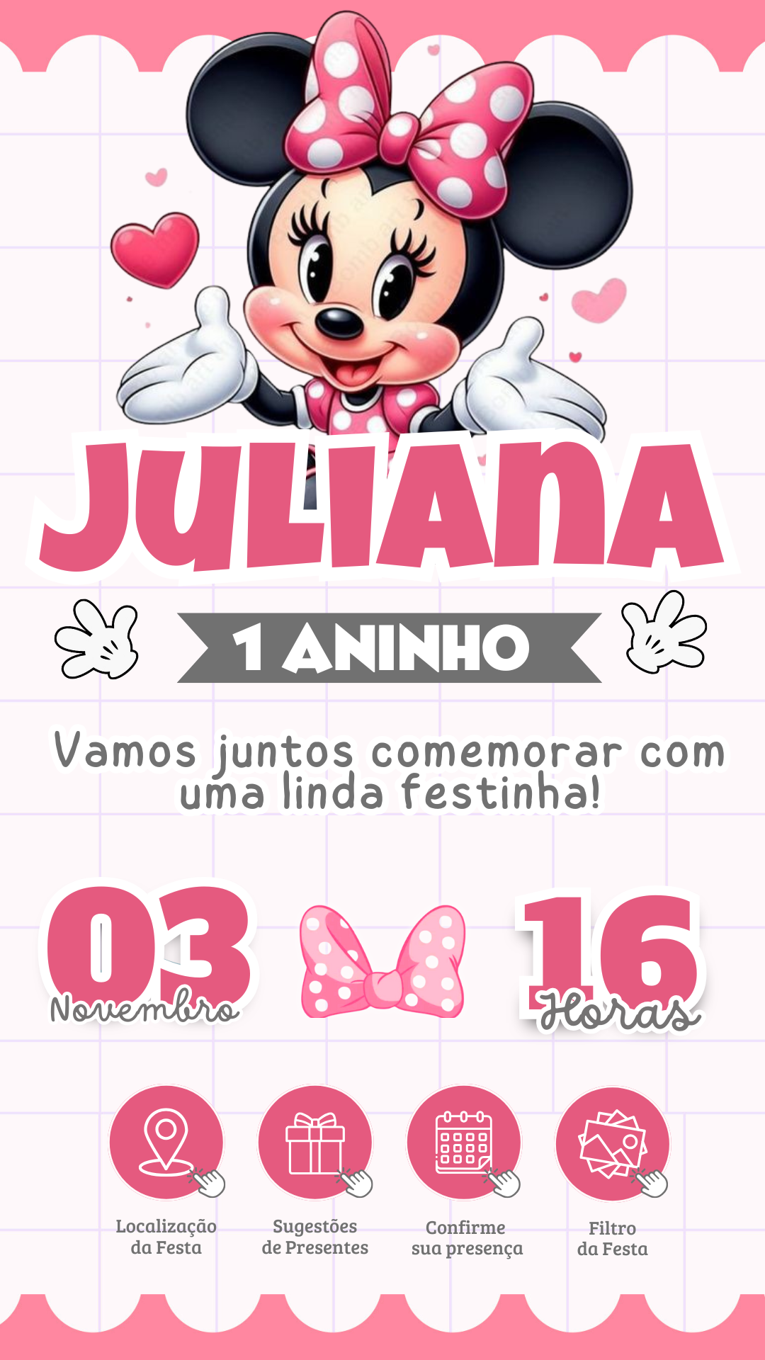 Convite Interativo - Minnie