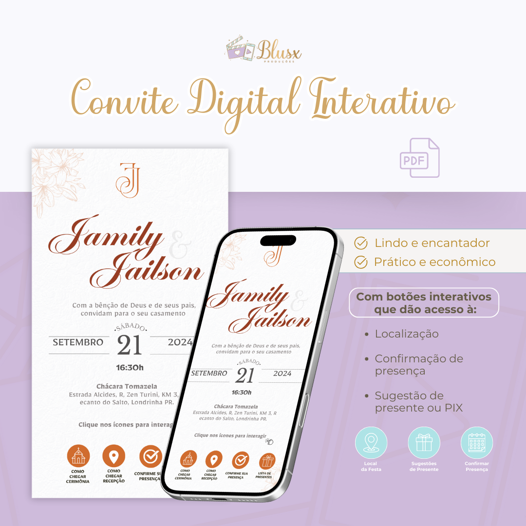 Convite Interativo - Casamento - Terracota 19