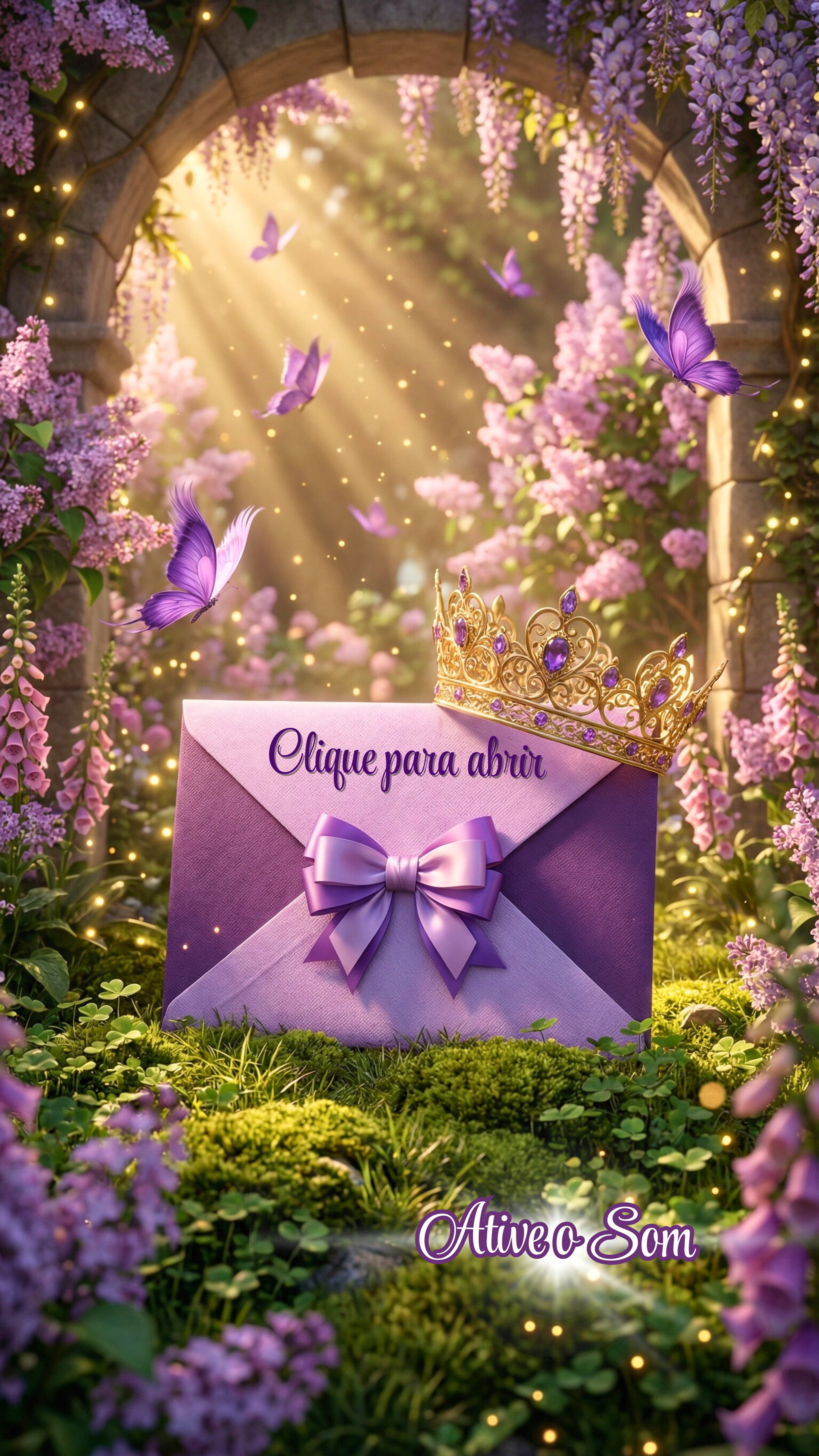 Convite Cinemágico Interativo - 15 anos - Jardim Encantado Lilás