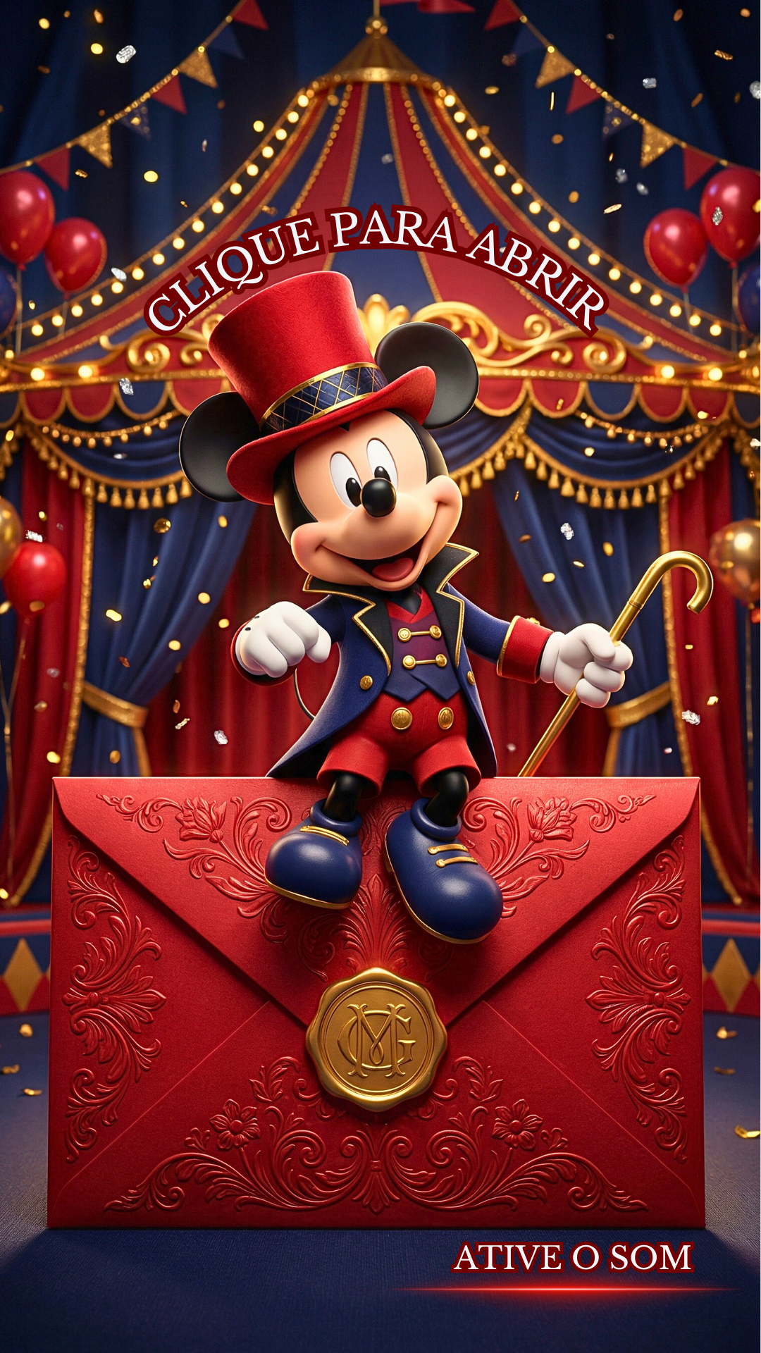 Convite Cinemágico Interativo - Circo do Mickey