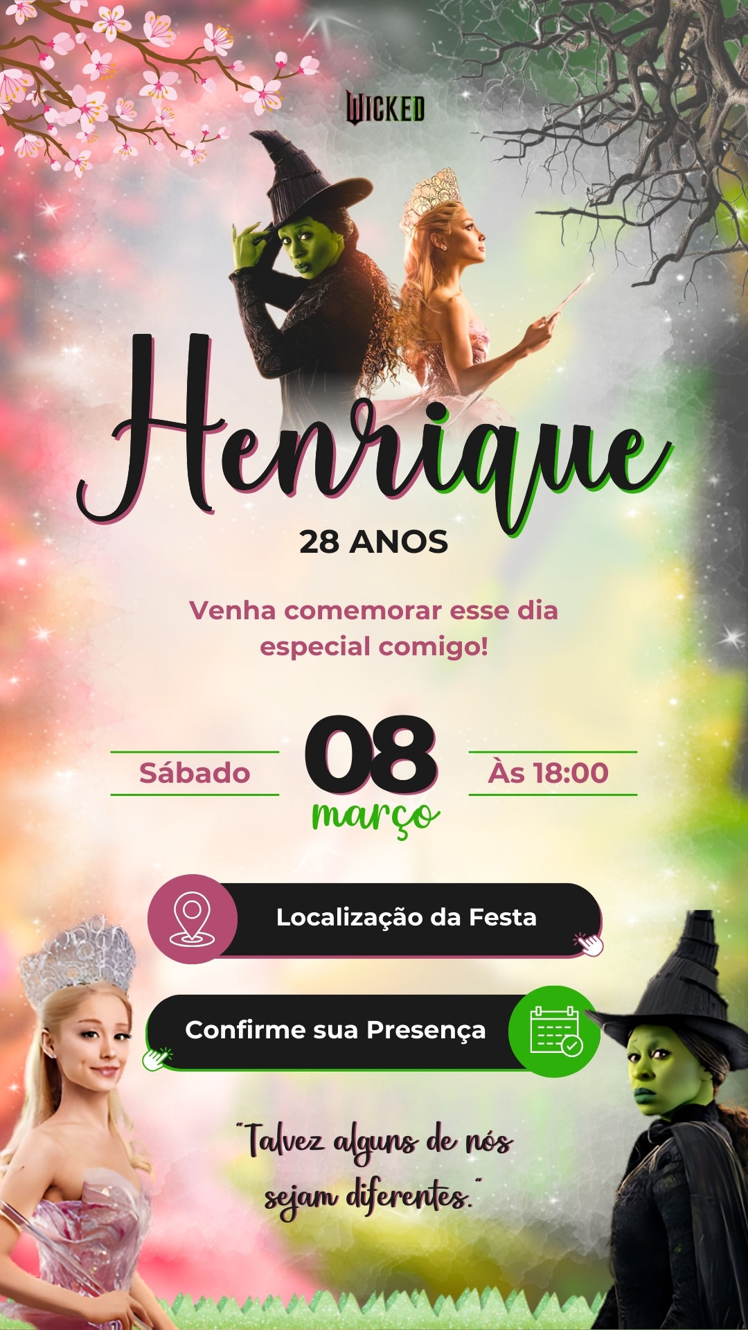 Convite Interativo - Wicked (Filme)