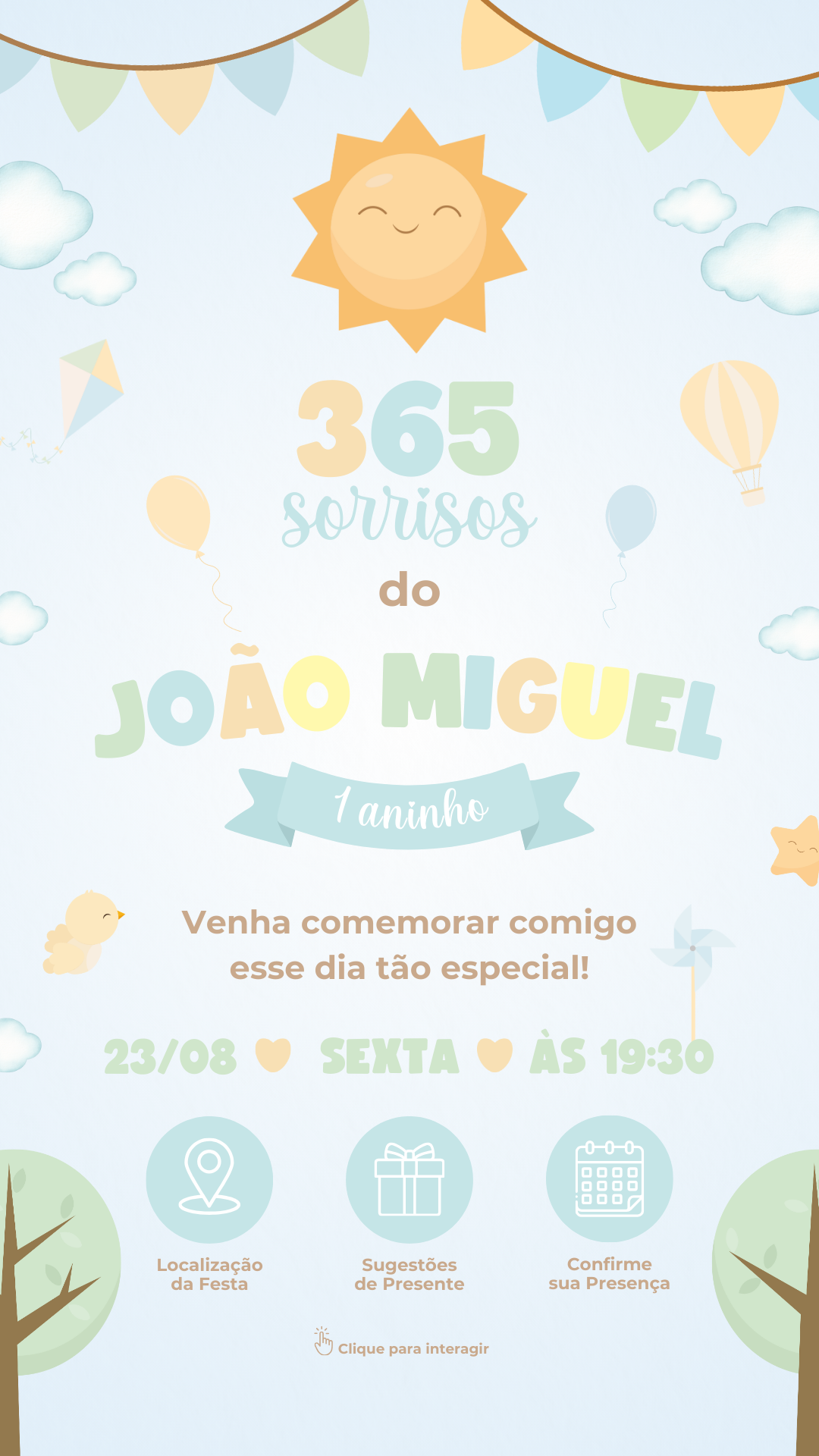 Convite Interativo - 365 Sorrisos